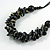 Button Shape Wood Bead with Black Cotton Cord Necklace (Black, Gold, White) - 60cm L - view 3