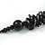 Button Shape Wood Bead with Black Cotton Cord Necklace (Black, Gold, White) - 60cm L - view 4