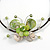 Green/ White Sea Shell Butterfly Pendant with Flex Wire Choker Necklace - Adjustable - view 3