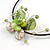 Green/ White Sea Shell Butterfly Pendant with Flex Wire Choker Necklace - Adjustable - view 5