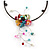 Multicoloured Shell Flower with Multi Faux Pearl Bead Flex Wire Choker Necklace - Adjustable - view 3