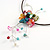 Multicoloured Shell Flower with Multi Faux Pearl Bead Flex Wire Choker Necklace - Adjustable - view 4