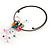 Multicoloured Shell Flower with Multi Faux Pearl Bead Flex Wire Choker Necklace - Adjustable - view 5