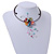 Multicoloured Shell Flower with Multi Faux Pearl Bead Flex Wire Choker Necklace - Adjustable - view 2