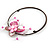 Pink Sea Shell Butterfly Pendant with Flex Wire Choker Necklace - Adjustable - view 4