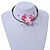 Pink Sea Shell Butterfly Pendant with Flex Wire Choker Necklace - Adjustable - view 2