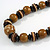 Stylish Wood Bead Necklace In Brown - 62cm L - view 3