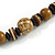 Stylish Wood Bead Necklace In Brown - 62cm L - view 4