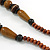 Stylish Wood Bead Necklace In Brown - 62cm L - view 5