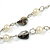 Romantic Antique White/ Black Shell and Faux Pearl Bead Flower Pendant with Silver Tone Chain - 78cm L - view 5