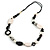 White/ Black/ Grey Resin/ Bone Geometric Bead with Black Cotton Cord Necklace - 72cm L (Adjustable)