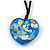 Blue Resin Heart Pendant With Black Cotton Cord - 64cm Long - view 3