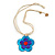 Romantic Shell Flower Pendant with Cream Faux Suede Cords (Teal, Blue, Pink) - 40cm L - view 3