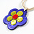 Romantic Shell Flower Pendant with Cream Faux Suede Cords (Purple, Lime Green, Red) - 40cm L - view 4