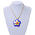 Romantic Shell Flower Pendant with Cream Faux Suede Cords (Purple, Lime Green, Red) - 40cm L - view 2