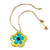 Romantic Shell Flower Pendant with Cream Faux Suede Cords (Lime Green, Blue, Black) - 40cm L - view 3