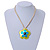 Romantic Shell Flower Pendant with Cream Faux Suede Cords (Lime Green, Blue, Black) - 40cm L - view 2