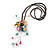 Multicoloured Shell Flower Pendant with Waxed Cotton Cord Necklace - 60cm L/ 9cm Front Drop - view 4