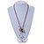 Multicoloured Shell Flower Pendant with Waxed Cotton Cord Necklace - 60cm L/ 9cm Front Drop - view 2