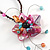 Magenta Shell Flower Pendant with Waxed Cotton Cord Necklace - 60cm L/ 9cm Front Drop - view 6