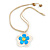 Romantic Shell Flower Pendant with Cream Faux Suede Cords (White, Blue, Olive) - 40cm L - view 3