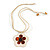 Romantic Shell Flower Pendant with Cream Faux Suede Cords (White, Brown, Black) - 40cm L - view 3