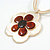 Romantic Shell Flower Pendant with Cream Faux Suede Cords (White, Brown, Black) - 40cm L - view 4