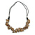 Stylish Cluster Shell Bead with Black Cotton Cord Necklace (Brown) - 66cm Long - view 6