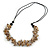Stylish Cluster Shell Bead with Black Cotton Cord Necklace (Brown) - 66cm Long