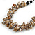 Stylish Cluster Shell Bead with Black Cotton Cord Necklace (Brown) - 66cm Long - view 3