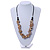 Stylish Cluster Shell Bead with Black Cotton Cord Necklace (Brown) - 66cm Long - view 2