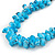 Stylish Cluster Shell Bead with Black Cotton Cord Necklace (Light Blue) - 66cm Long - view 4