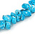 Stylish Cluster Shell Bead with Black Cotton Cord Necklace (Light Blue) - 66cm Long - view 5