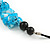 Stylish Cluster Shell Bead with Black Cotton Cord Necklace (Light Blue) - 66cm Long - view 6