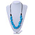 Stylish Cluster Shell Bead with Black Cotton Cord Necklace (Light Blue) - 66cm Long - view 2