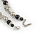 Black Ceramic Bead and Silver Tone Decorative Element Necklace - 46cm L/ 6cm Ext - view 5