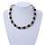 Black Ceramic Bead and Silver Tone Decorative Element Necklace - 46cm L/ 6cm Ext - view 2