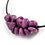 Chunky Semiprecious Stone Cluster Pendant with Flex Wire Choker Necklace (Purple) - Adjustable - view 4