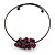 Flex Wire Choker Style Necklace with Semi-Precious Stone in Purple - view 5