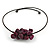 Flex Wire Choker Style Necklace with Semi-Precious Stone in Purple - view 3