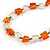 Orange/ Transparent Square Resin Bead with Black Cords Necklace - 70cm Long - view 3