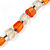 Orange/ Transparent Square Resin Bead with Black Cords Necklace - 70cm Long - view 4