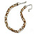 Statement Chunky White/ Bronze/ Light Brown Glass Bead Collar Style Necklace - 44cm L/ 5cm Ext - view 3