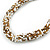 Statement Chunky White/ Bronze/ Light Brown Glass Bead Collar Style Necklace - 44cm L/ 5cm Ext - view 4