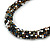 Statement Chunky Black/ White/ Bronze/ Peacock Glass Bead Collar Style Necklace - 44cm L/ 5cm Ext - view 3