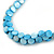 Light Blue Coin Shell Bead Cluster with Black Faux Leather Cord Necklace - 54cm L - view 3