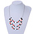 3 Strand White/ Red/ Black Shell and Glass Bead Wire Layered Necklace - 60cm L - view 2