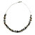 Grey Shell Nugget, Glass Bead Wire Necklace in Silver Tone - 60cm L - view 3