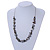 Grey Shell Nugget, Glass Bead Wire Necklace in Silver Tone - 60cm L - view 2