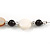 3 Strand White/ Brown/ Black Shell and Ceramic Bead Wire Layered Necklace - 60cm L - view 4